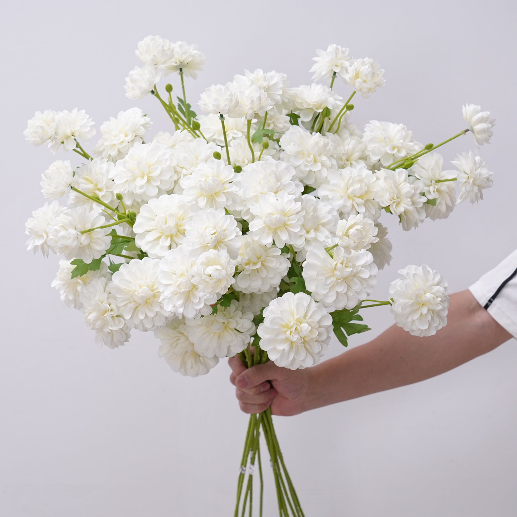 Artificial dahlia cut stems living room decor