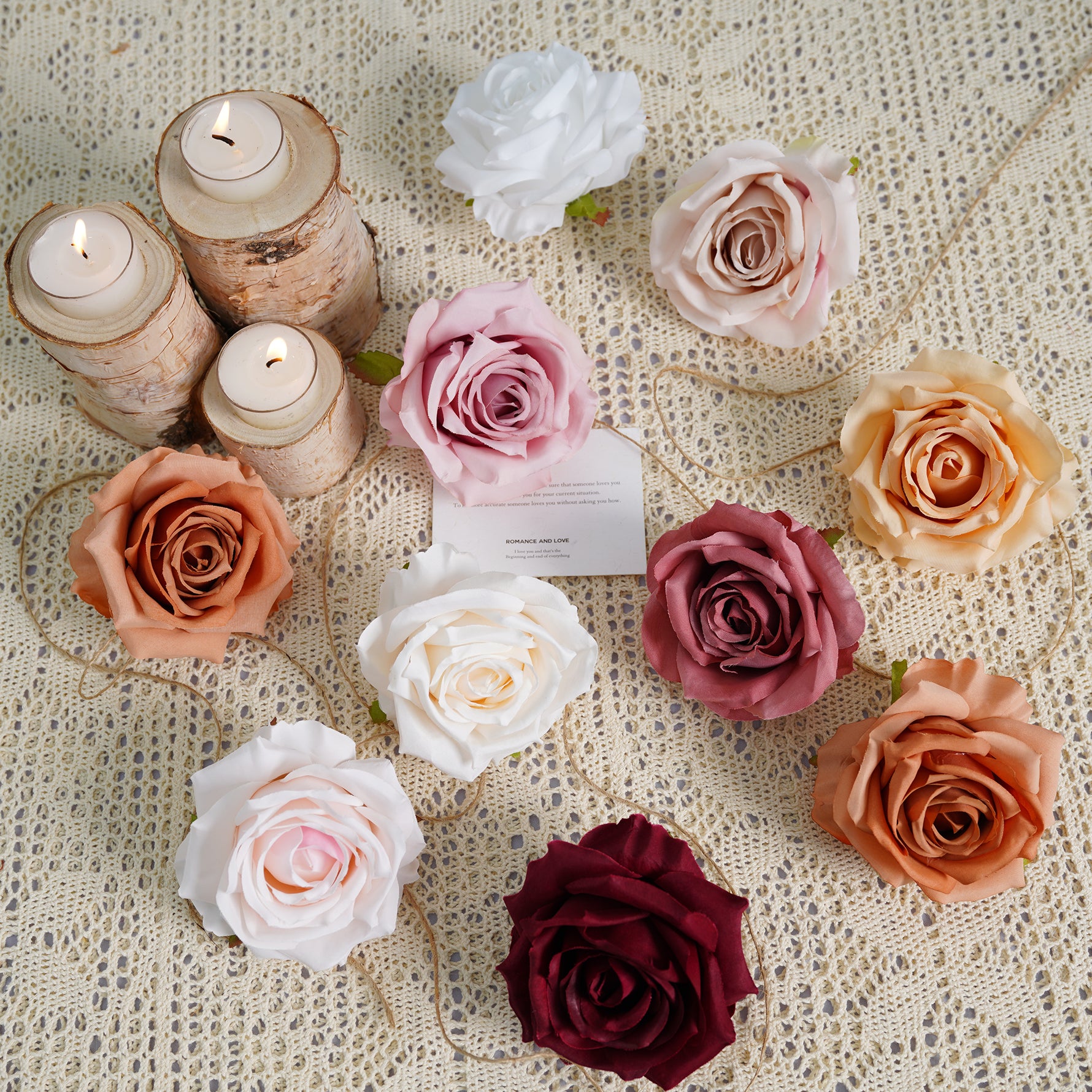 flower heads flat lay photo