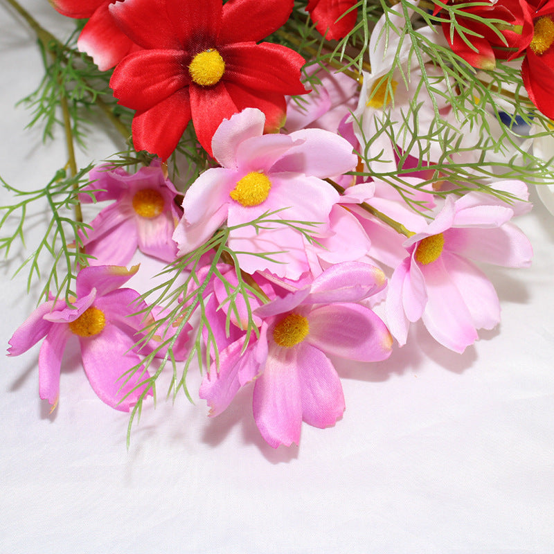 Silk cosmos stem farmhouse table flower decor