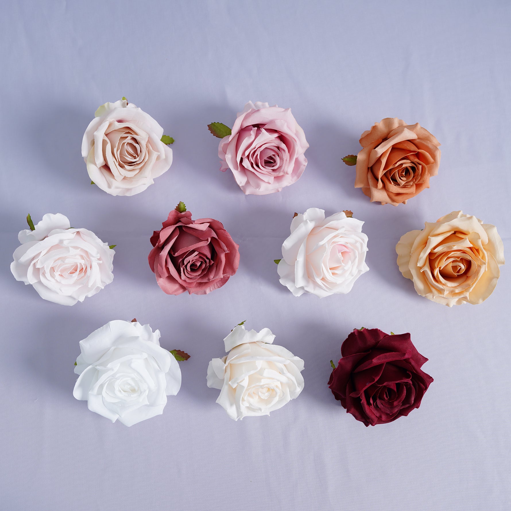 Dusty pink artificial rose head wedding bouquet filler