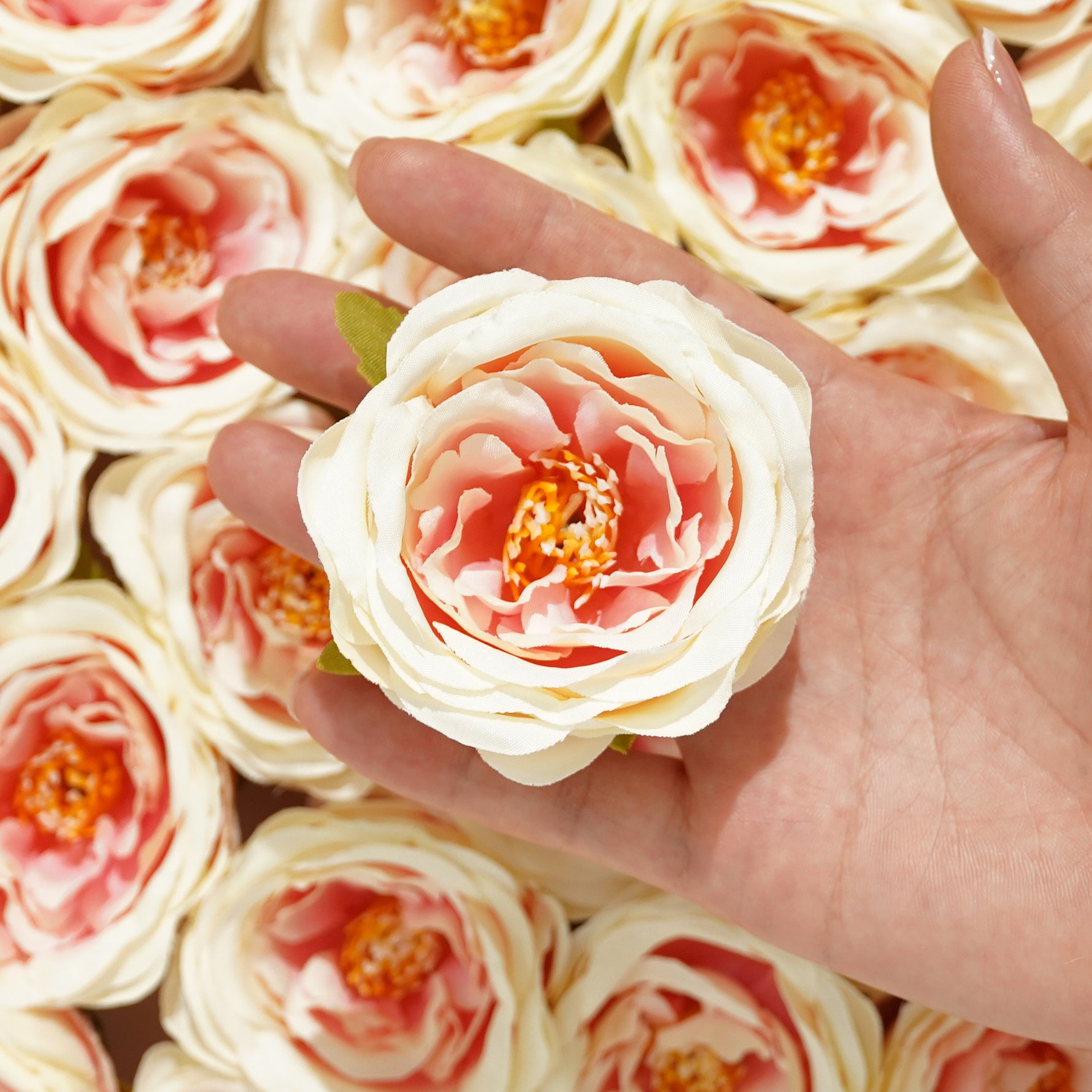 Cream artificial rose bloom fine art wedding florals