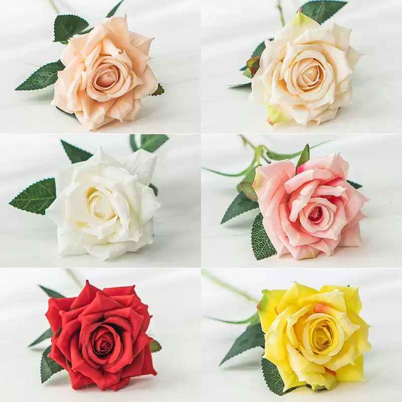 Blush Pink Artificial Rose Bloom Closeup
