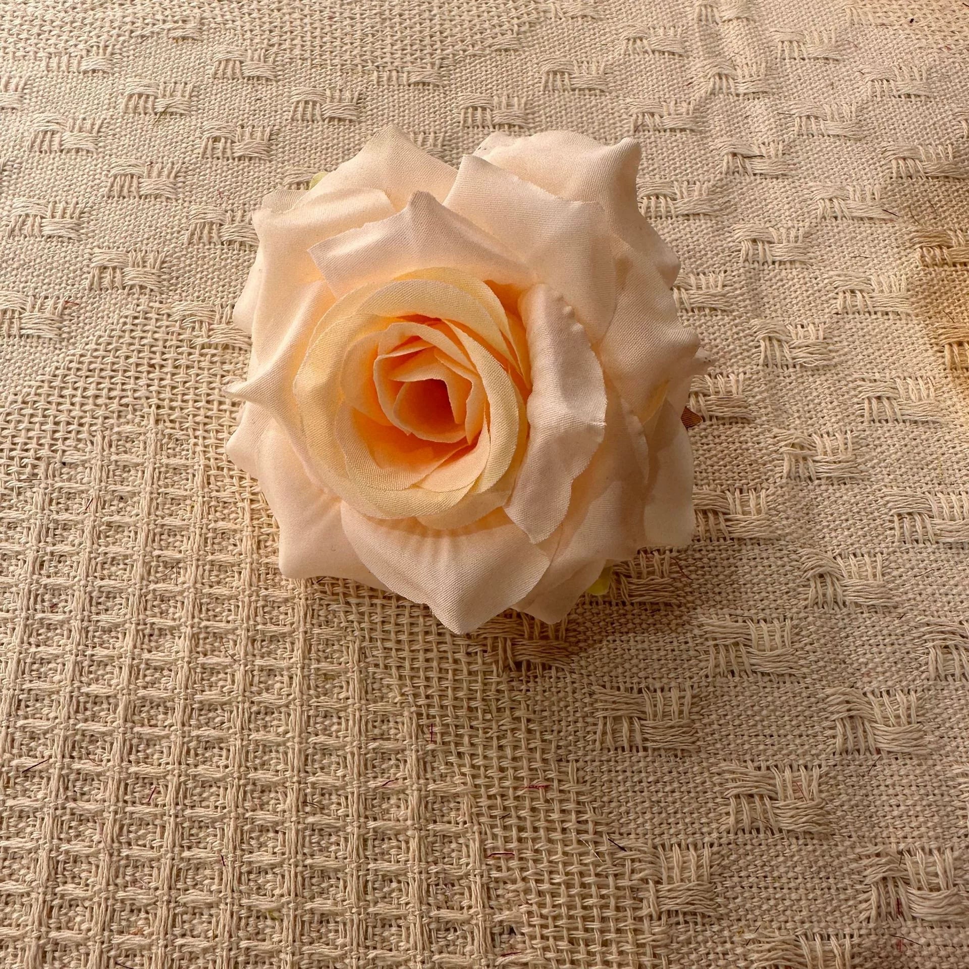 Dusty orange artificial rose head wedding backdrop