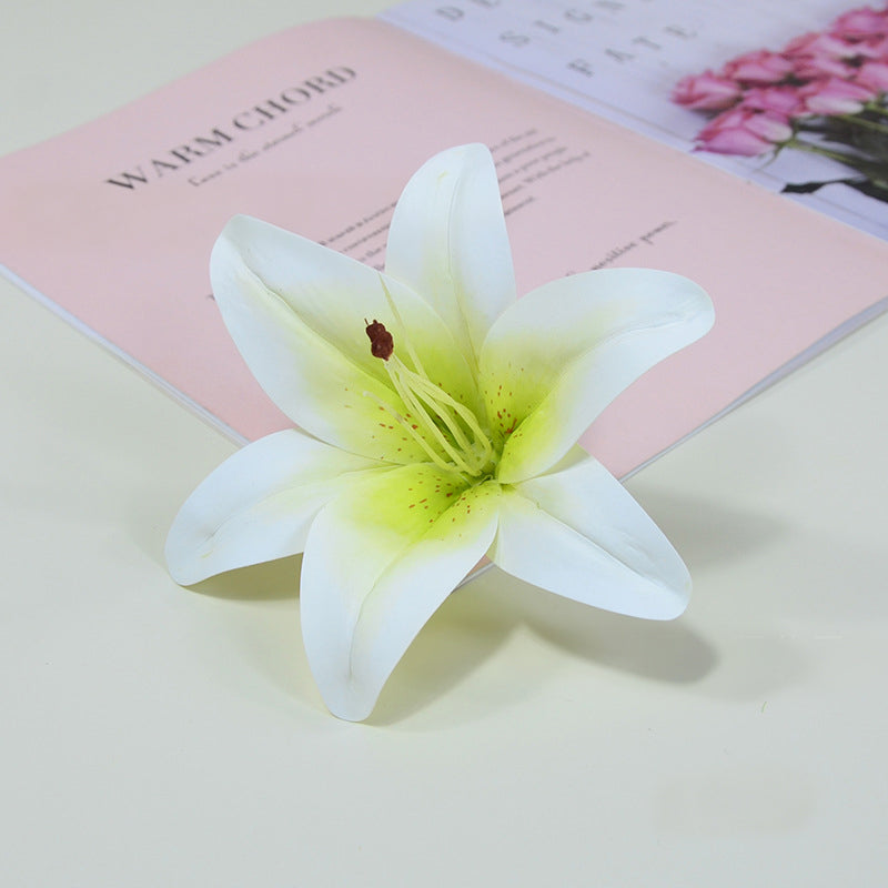 Orange Faux Lily Bloom Decoration