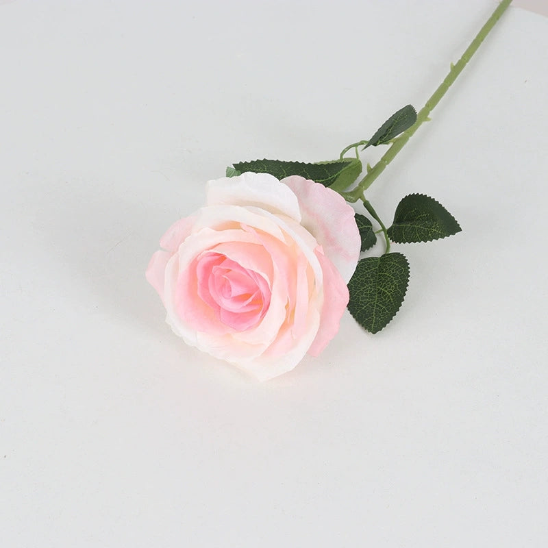 realistic‑petal‑fake‑rose‑flower‑with‑foliage‑shot