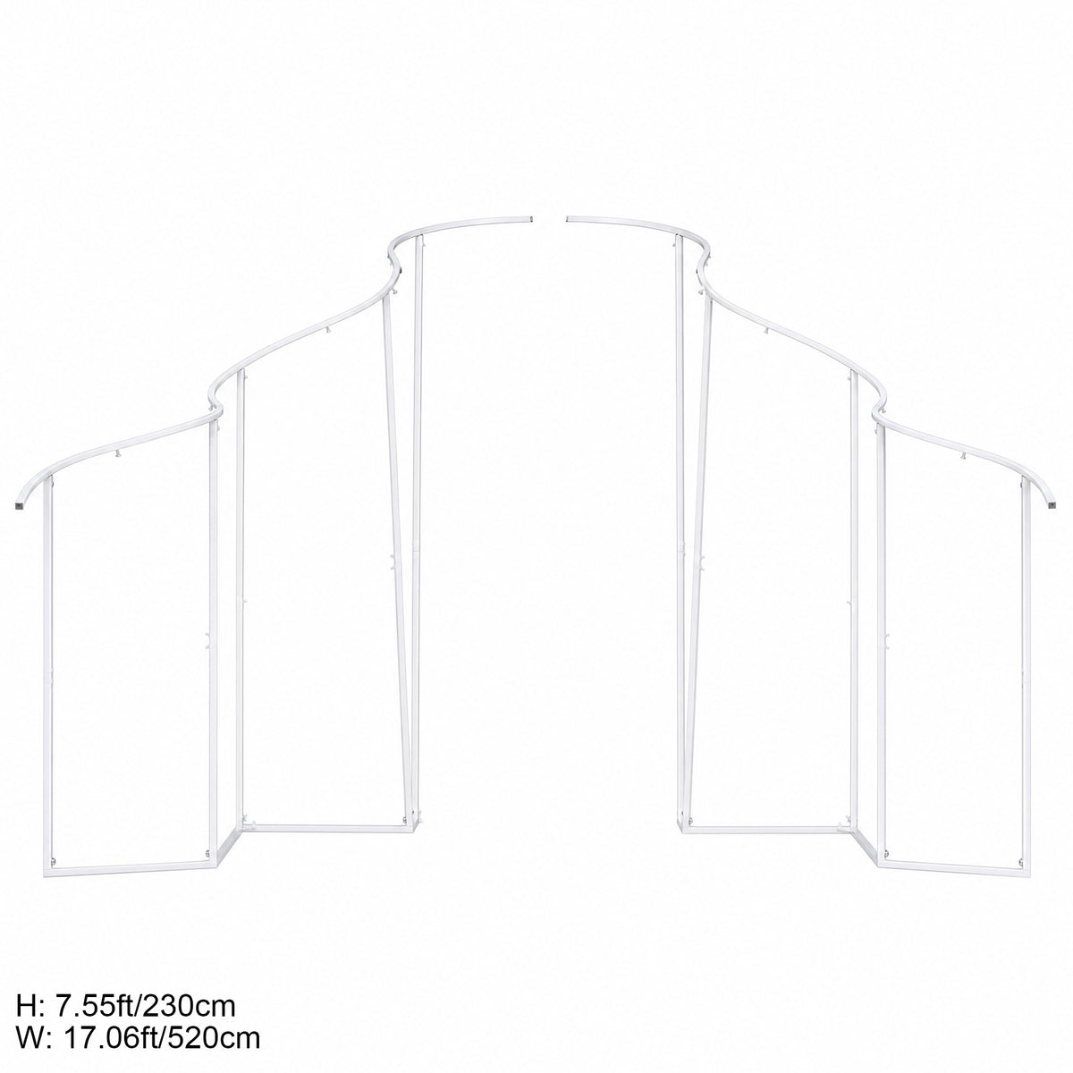 Double wavy panel stand for wedding stage background