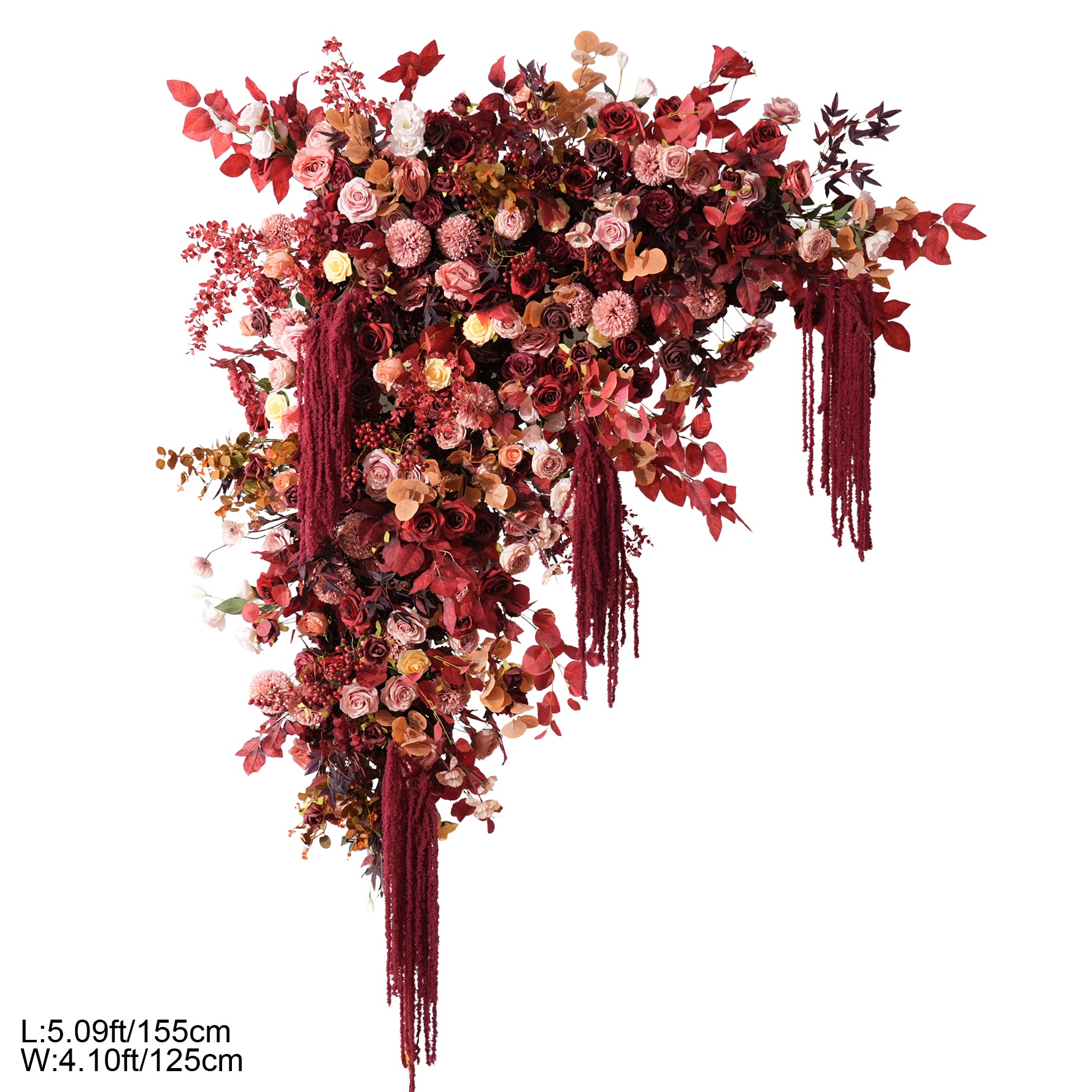 maroon burgundy wedding arch floral kit