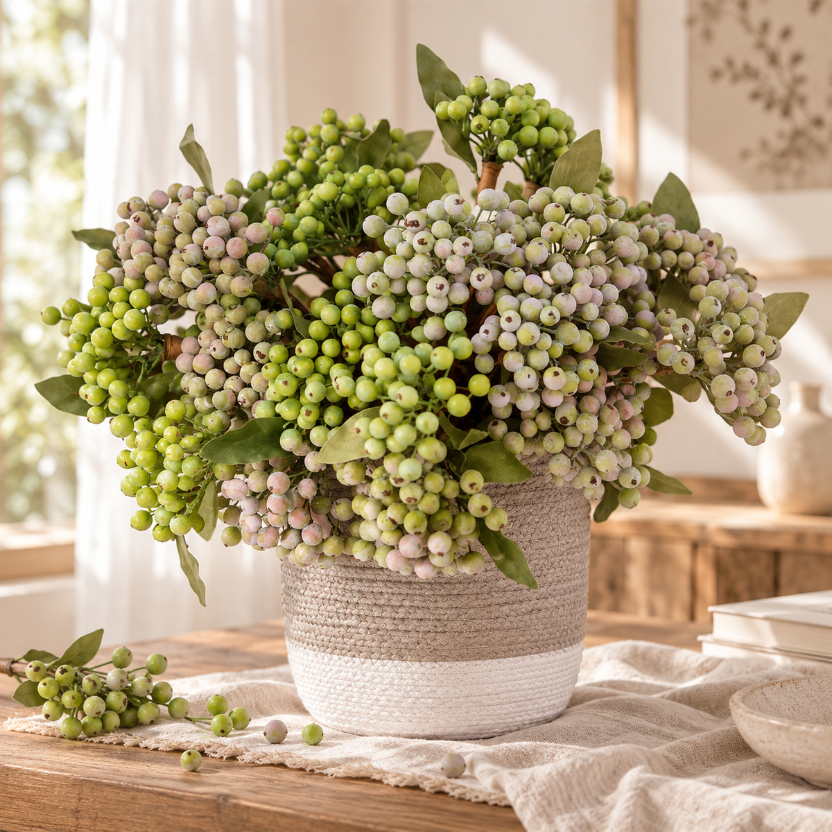 Bulk fake berry stems for wedding flower arrangements
