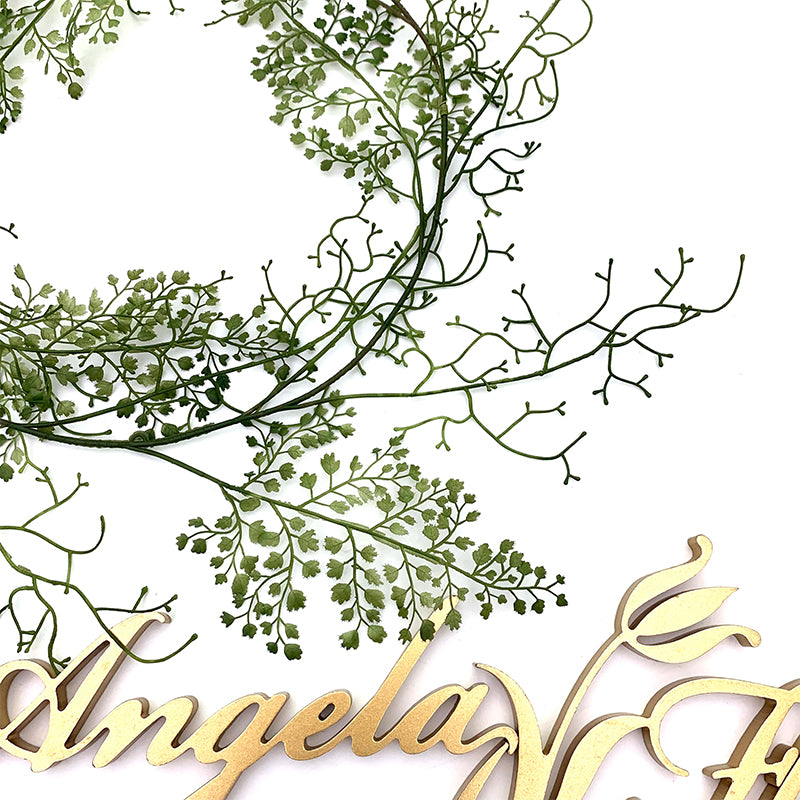 delicate faux foliage hoop for cake decor and candle rings
