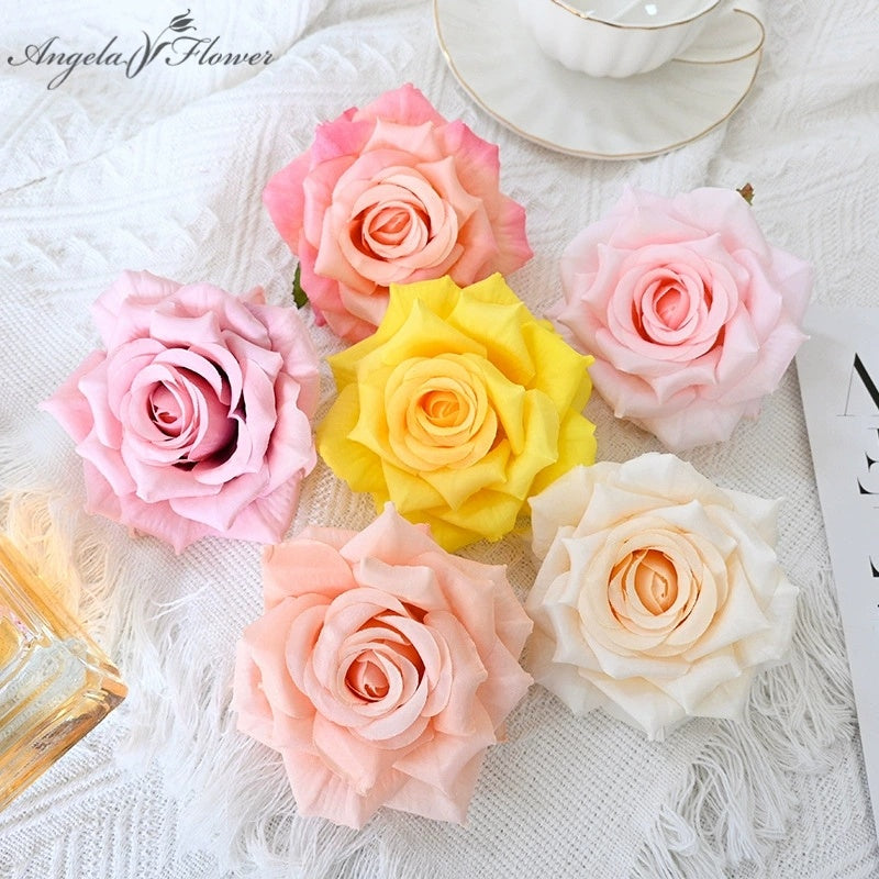Artificial Colorful Rose Flower Heads for DIY Floral Arrangements