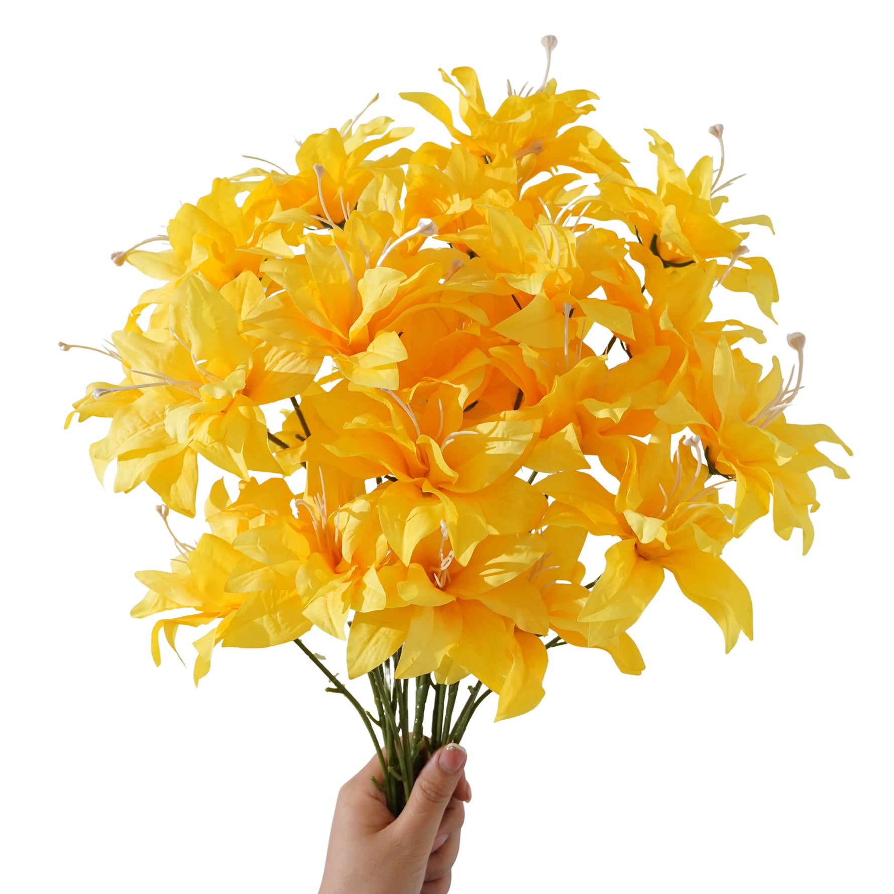 Orange silk lily artificial flower arrangement