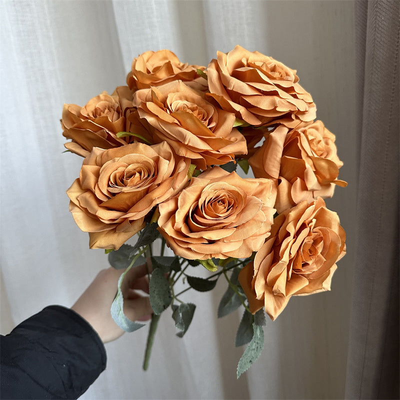 multitone-fake-silk-rose-bouquet-assorted-color-artificial-rose-blooms