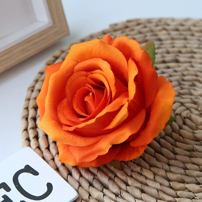 Single Artificial Rose Heads with Soft Petals for Bouquet Making
