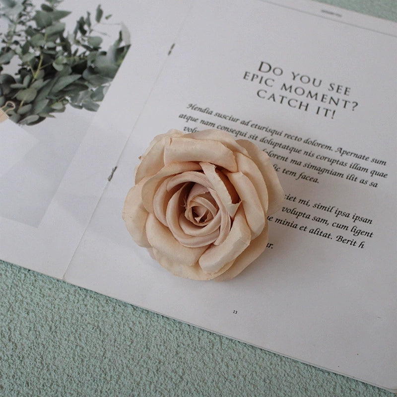 Handmade Looking Silk Rose Heads for Wedding Decorations
