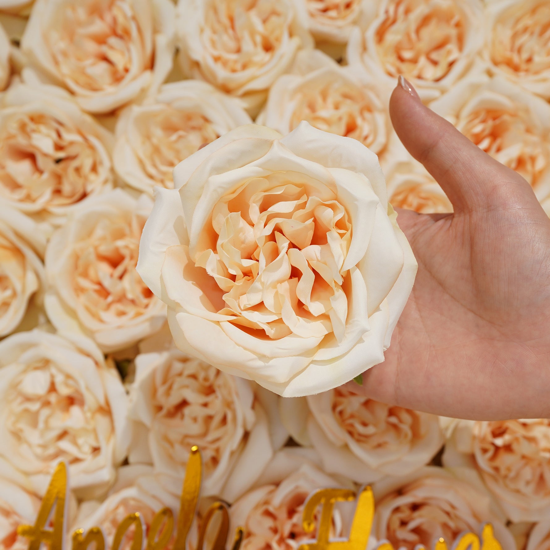stemless artificial rose heads for diy flower wall