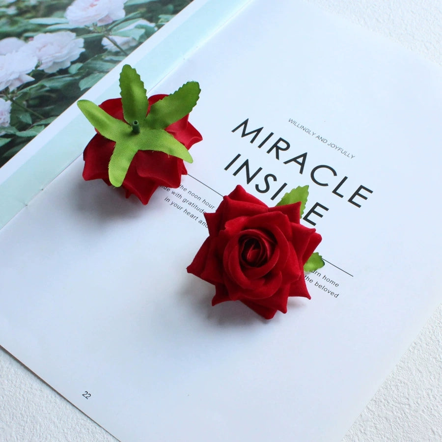 Velvet Artificial Rose Heads with Natural Looking Petals