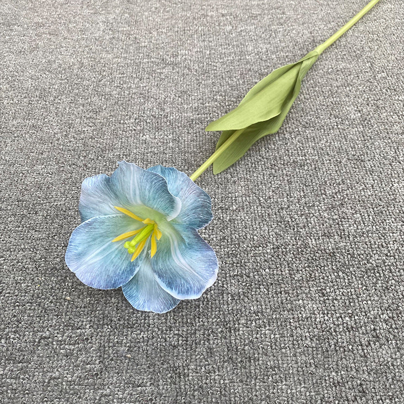 blue‑faux‑tulip‑long‑stem‑wedding‑floral‑supply