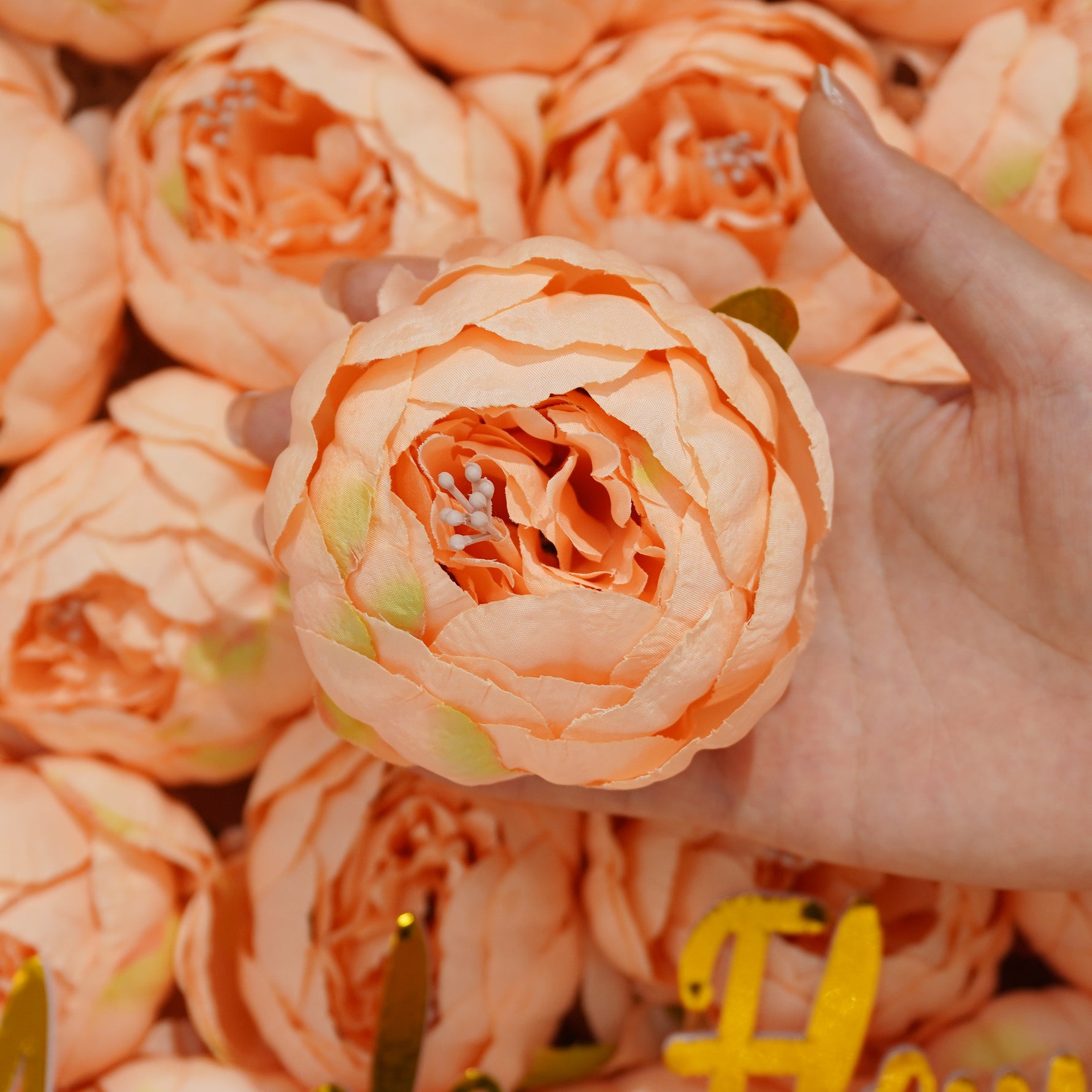 Matte off-white faux ranunculus heads