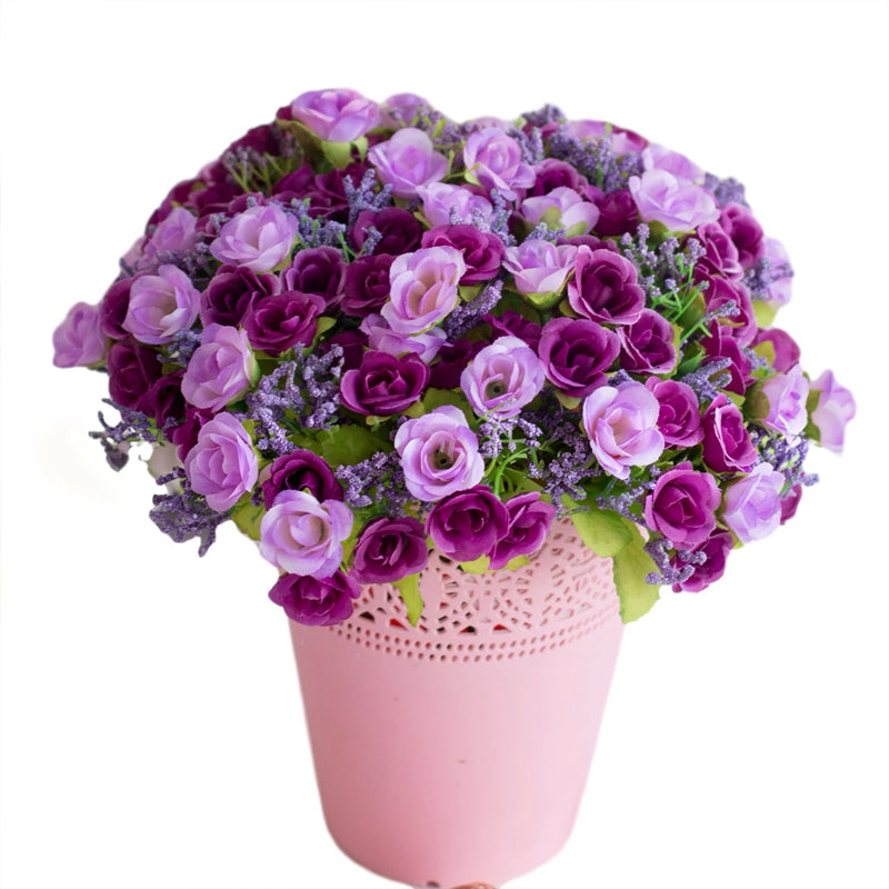artificial_small_rose_green_white_bouquet