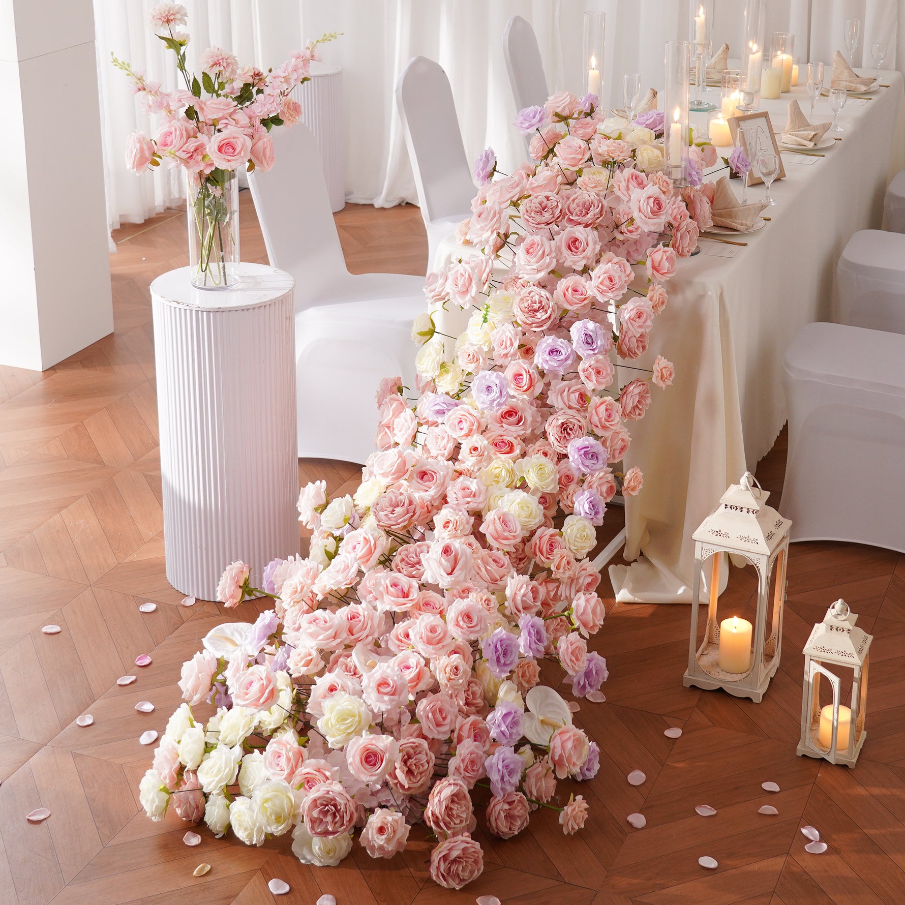 pink-white-silk-flower-runner
