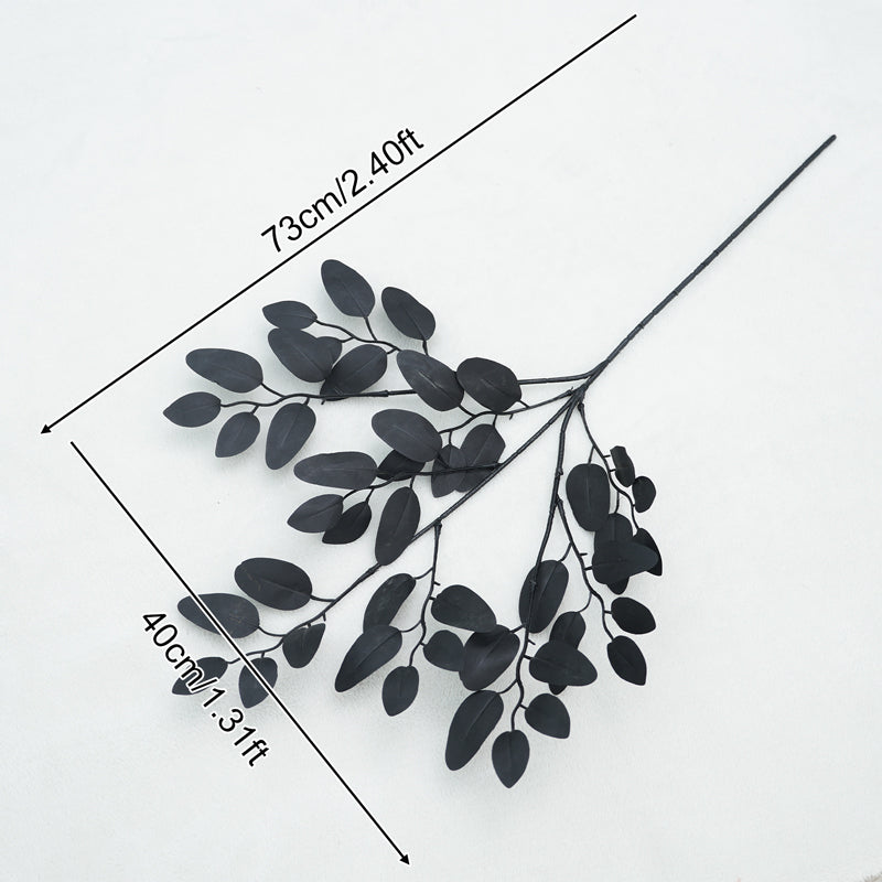 Black artificial rose bouquet with dark foliage for gothic decor