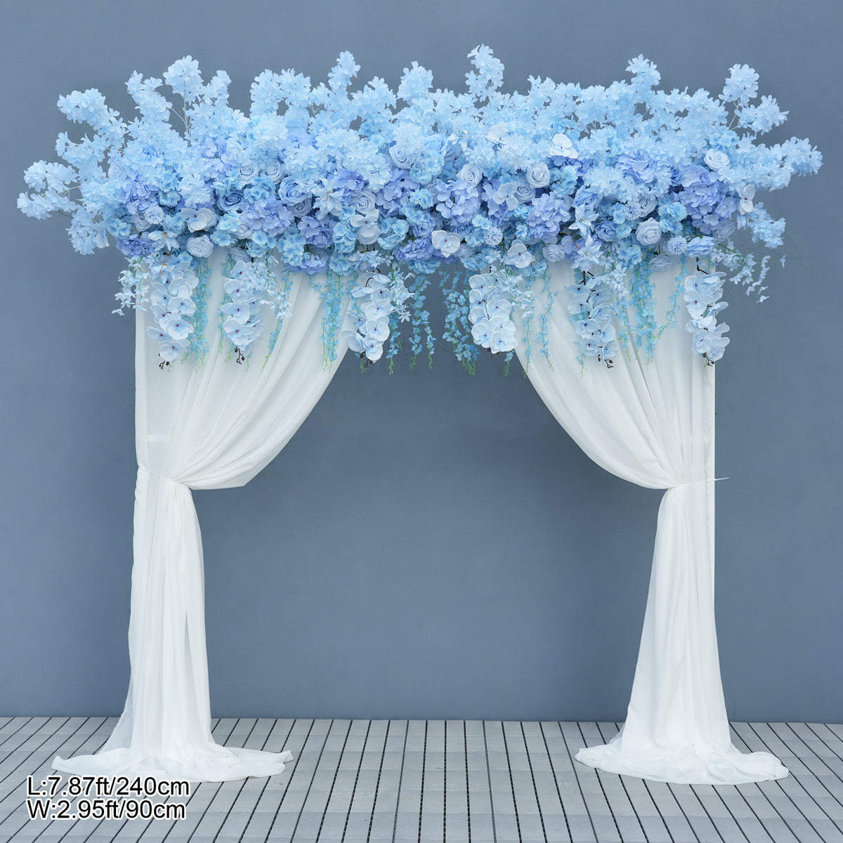 blue cherry blossom flower swag hanging decor