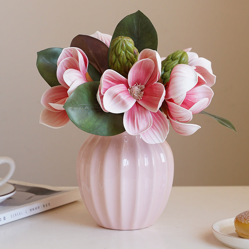 silk_magnolia_bouquet_pink_blossom