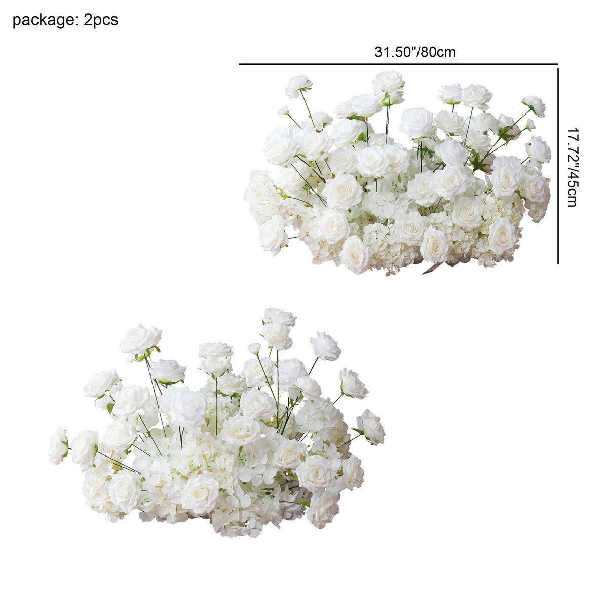 dense white flower arrangement for bridal photo backdrop