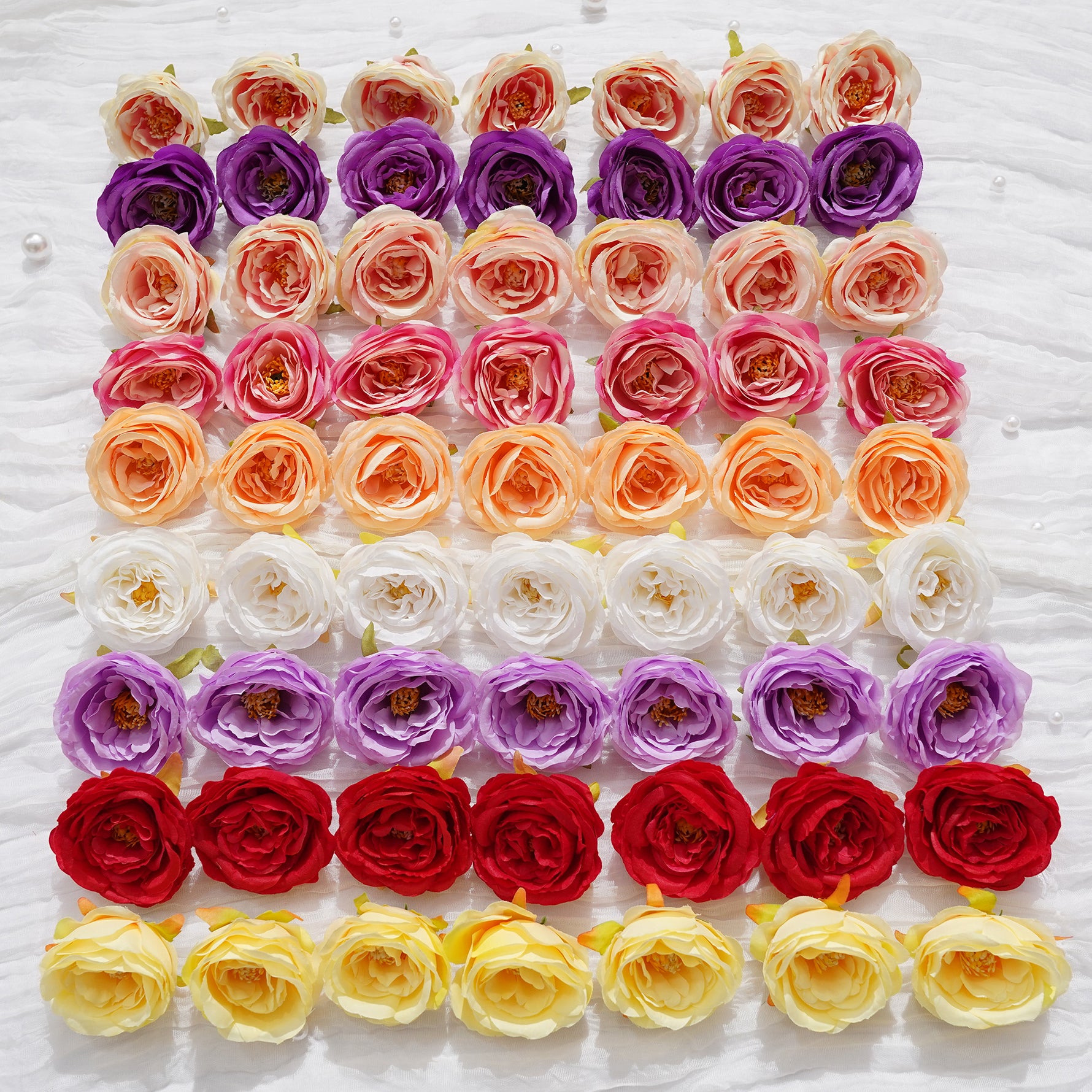 Blush artificial rose flower head bridal craft supply