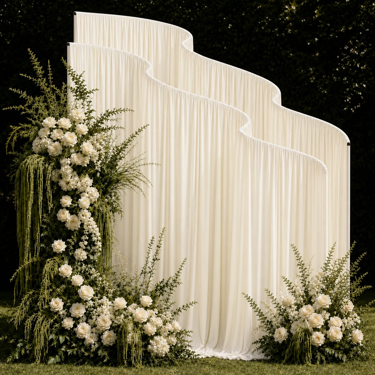 Champagne cloth Wedding backdrop frame