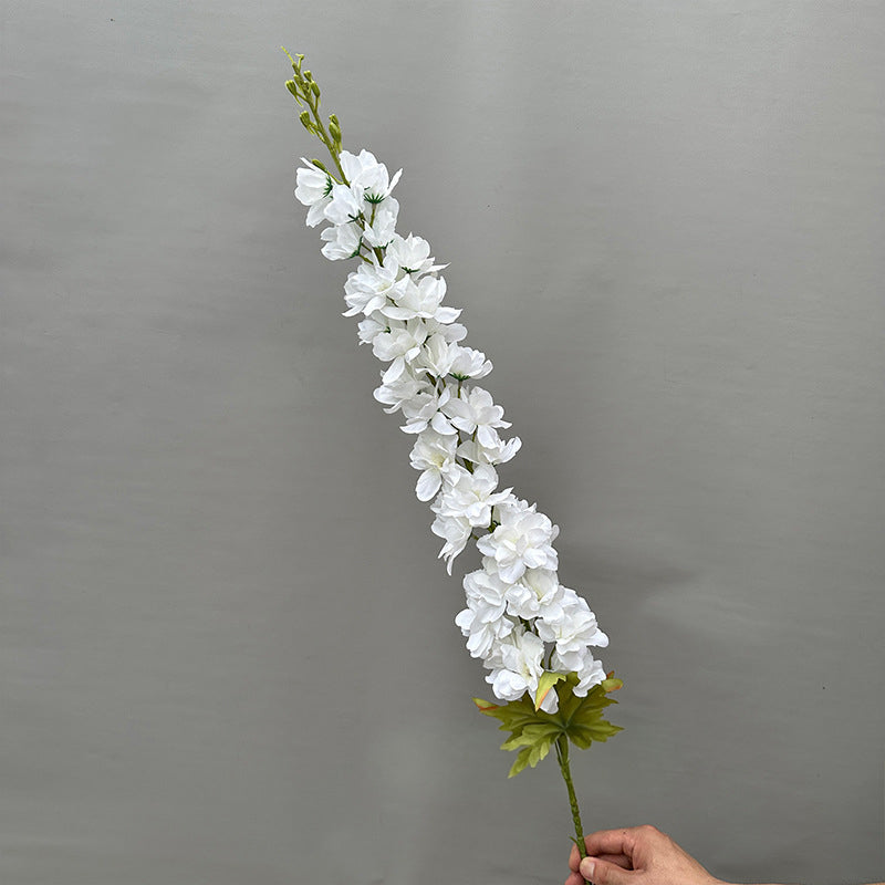 blush faux delphinium stem reception decor piece