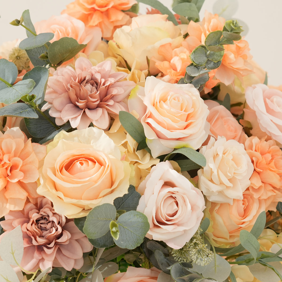 Orange and cream wedding aisle ground flowers