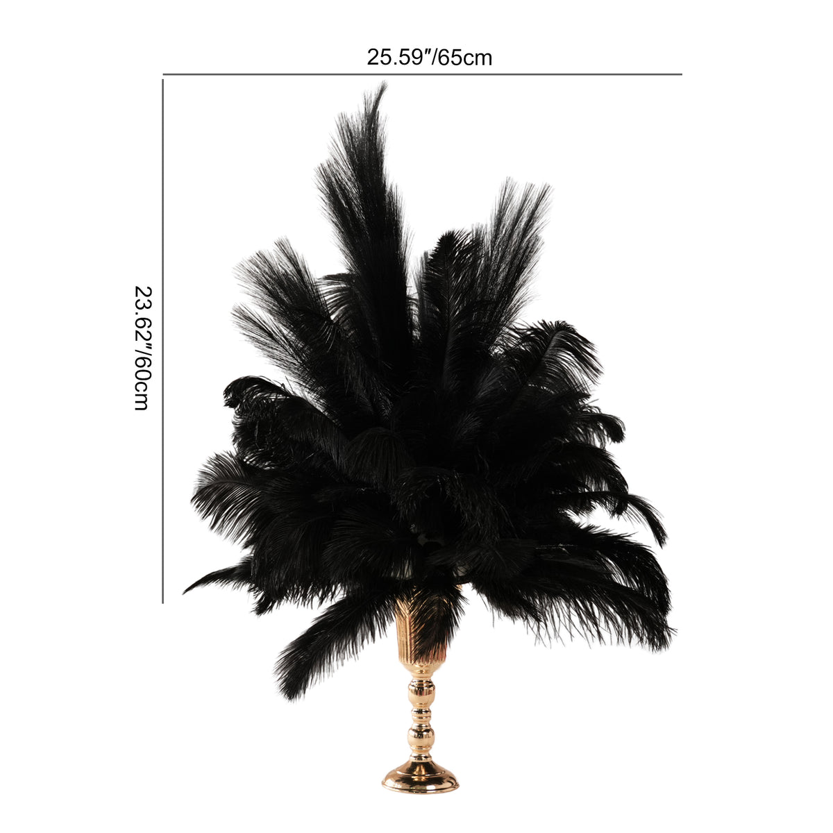 ostrich feather decor on wedding reception table during golden hour
