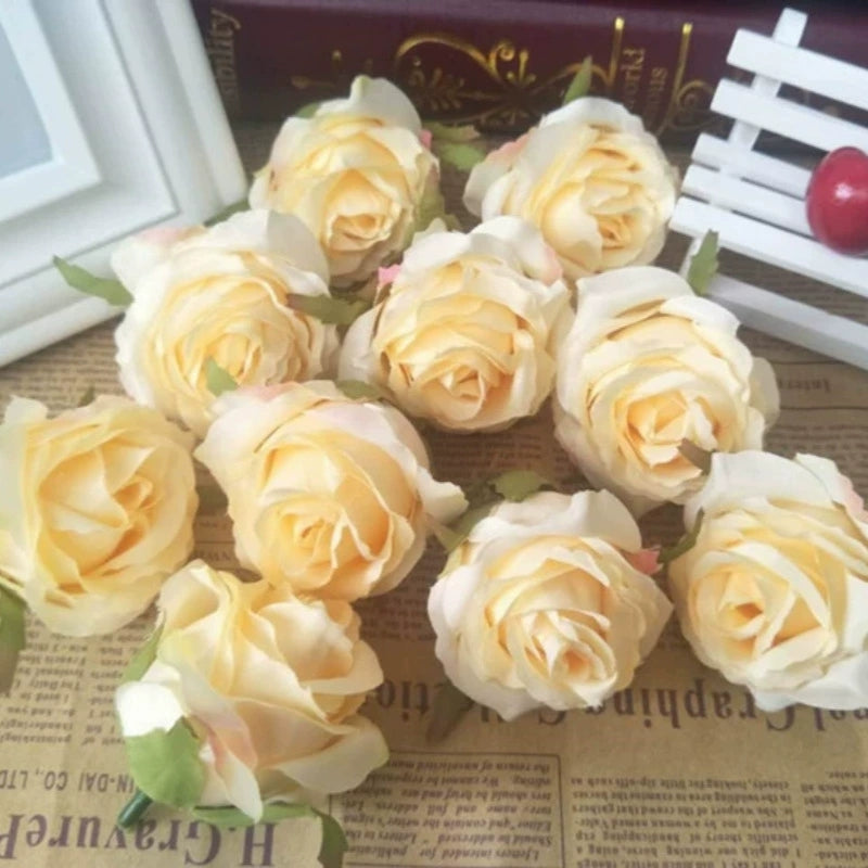 Faux Rose Flower Head Materials for Bridal Bouquet Design