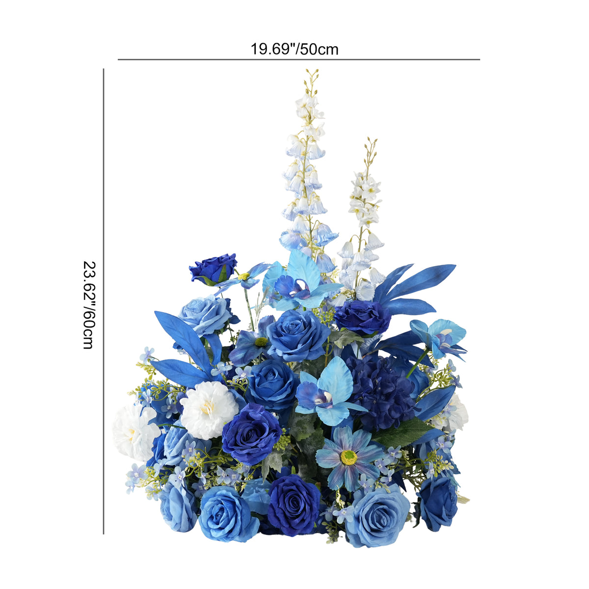 Deep blue wildflower mix artificial table arrangement for wedding receptions