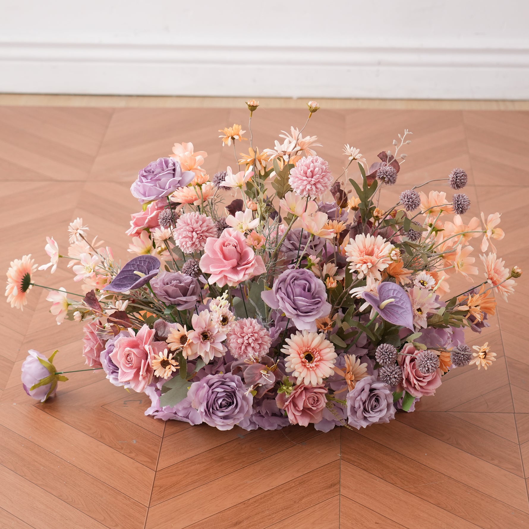 Wedding Photoshoot Purple Floral Backdrop