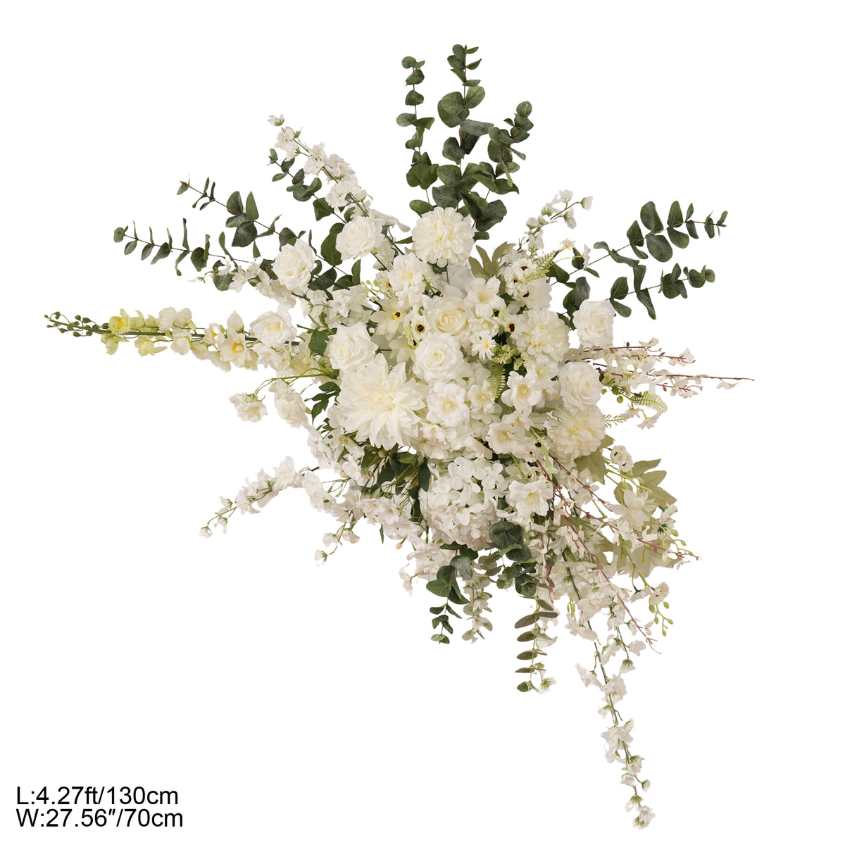 White floral aisle marker flowers for wedding ceremony walkway