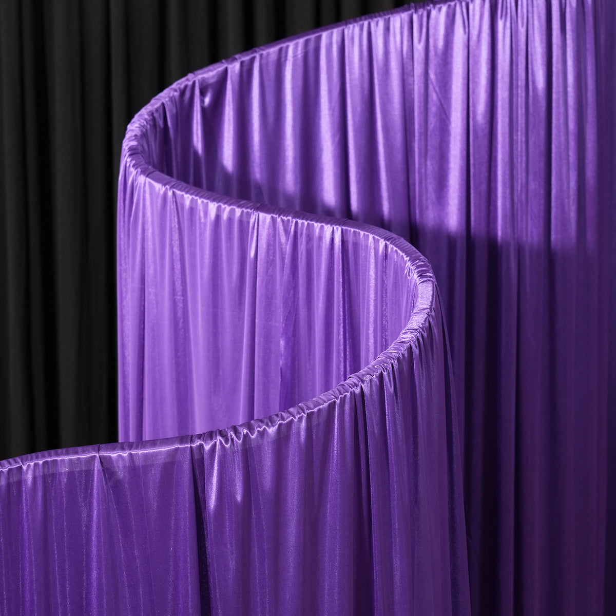 Purple wedding backdrop with metal stand