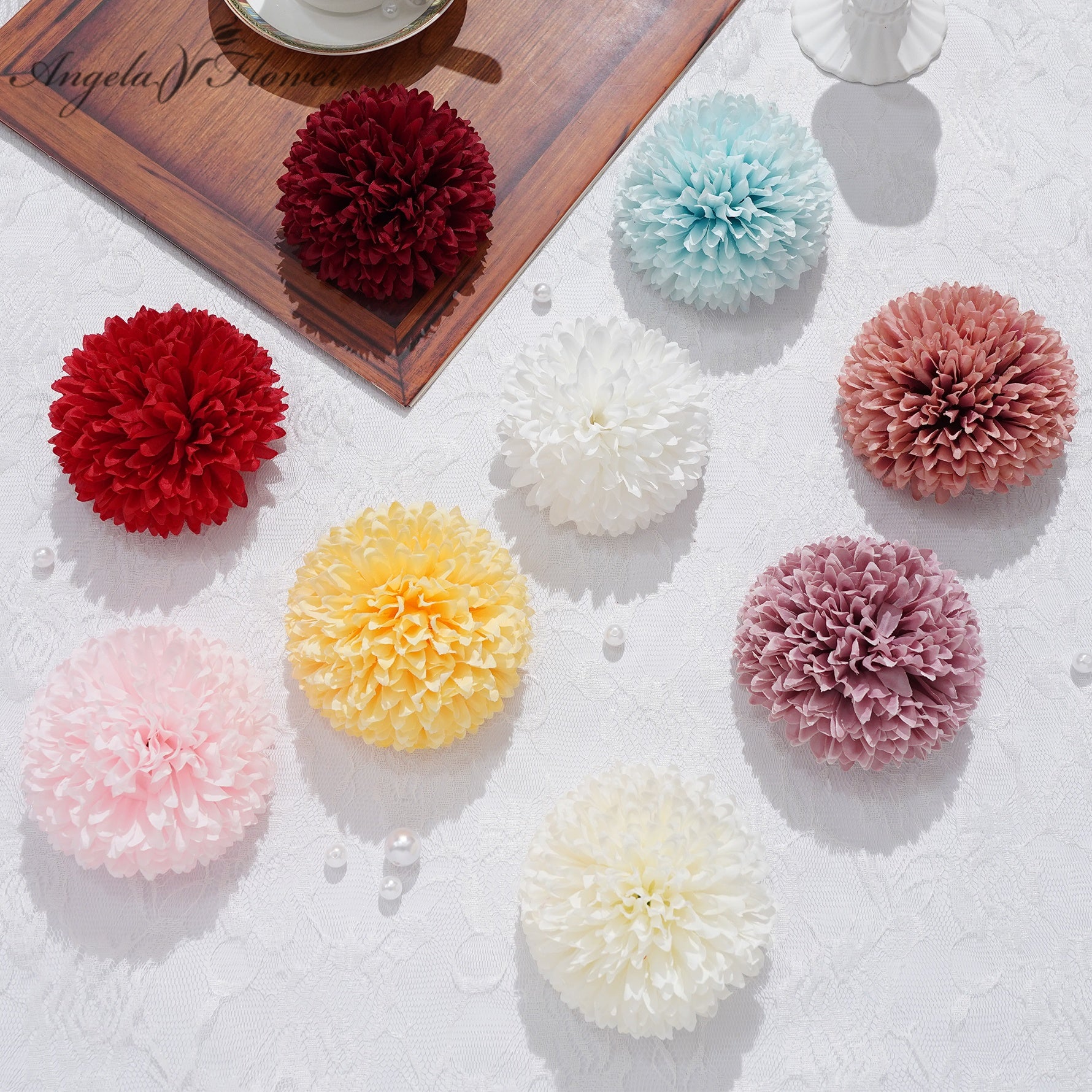 artificial-pompom-flower-wedding-decoration