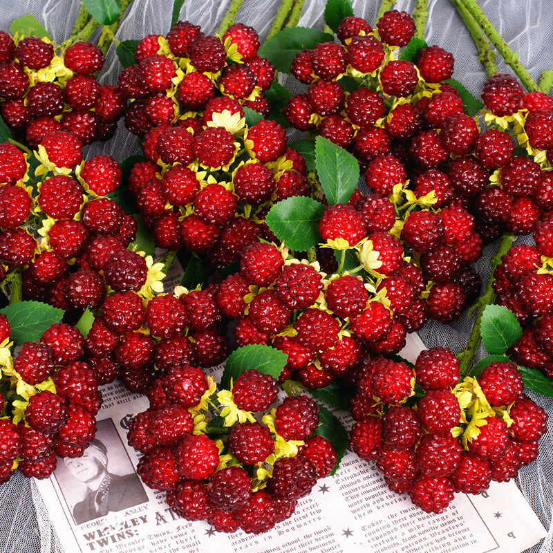 lifelike faux raspberry berry stem for event floral design