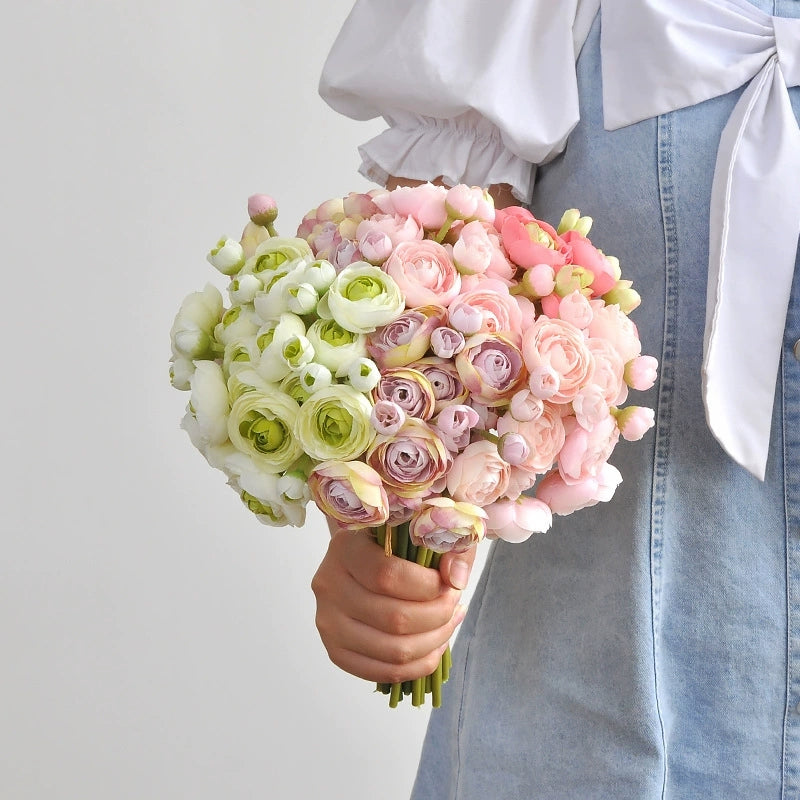 mixed-pink-white-faux-ranunculus-arrangement