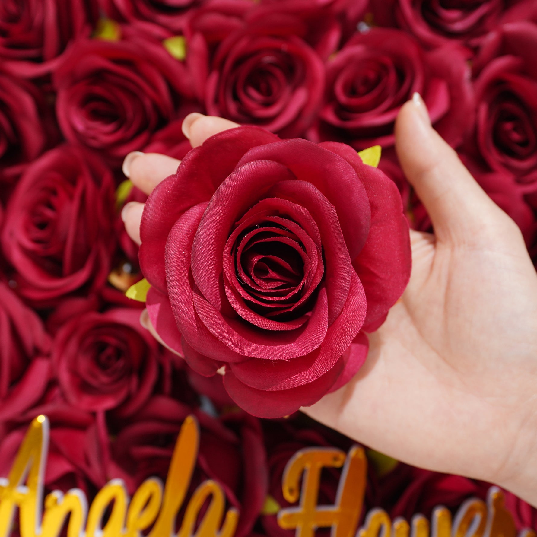 bulk faux rose flower head