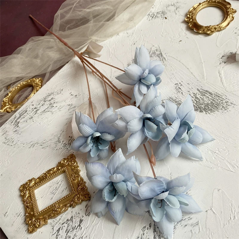 Morandi Tone Fake Magnolia Wedding Table Centerpiece
