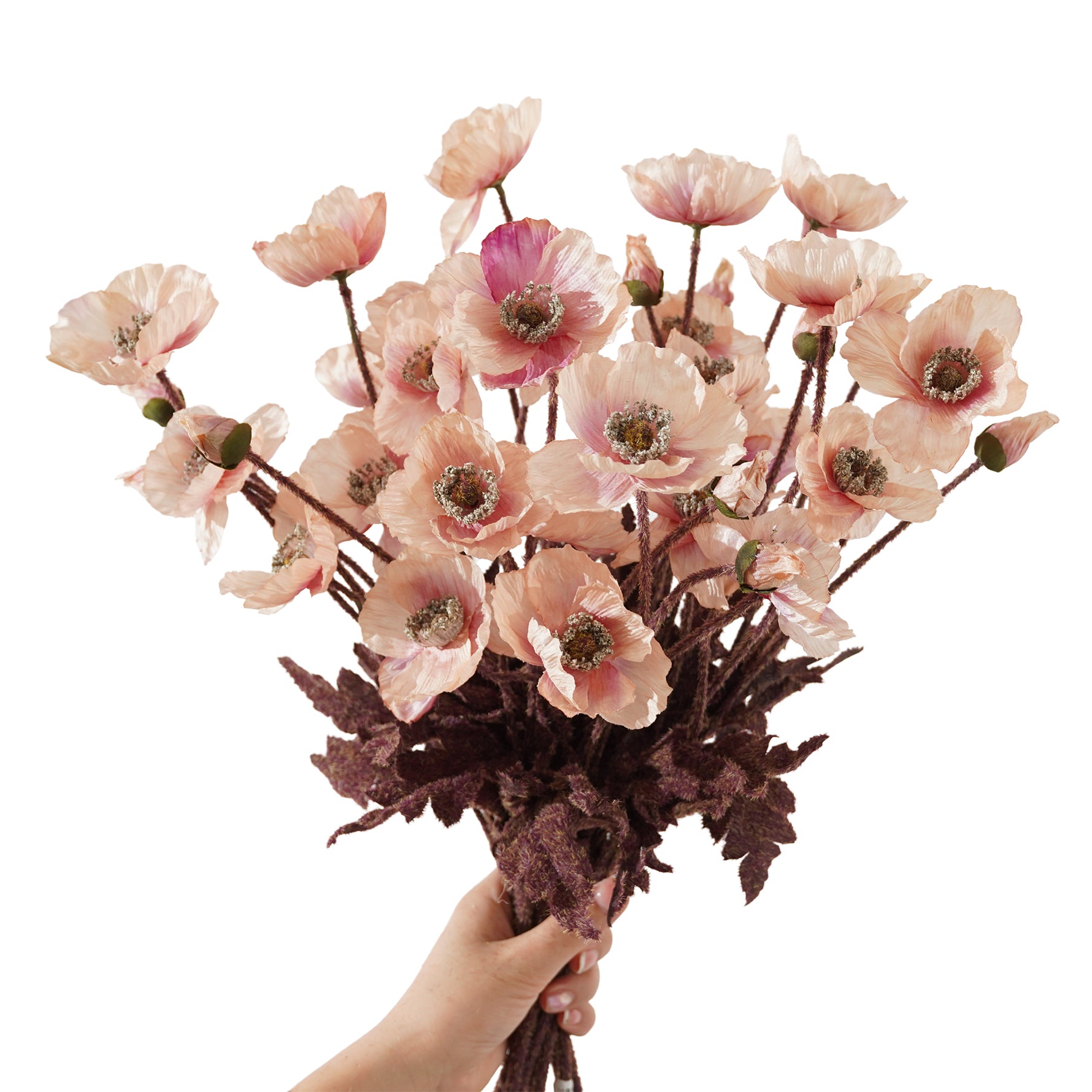 tabletop-faux-poppy-arrangement