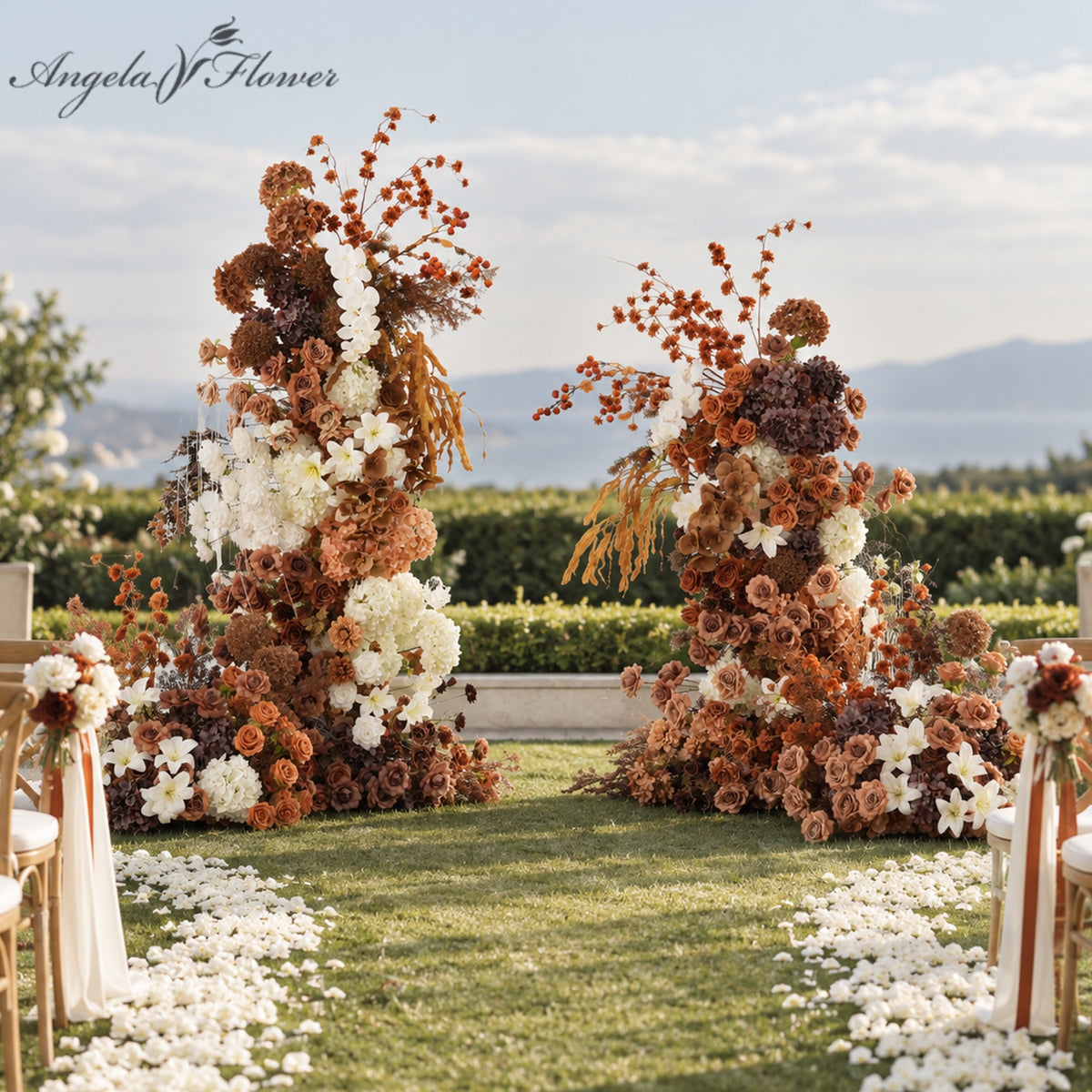 autumn coffee tone ground flower arrangement