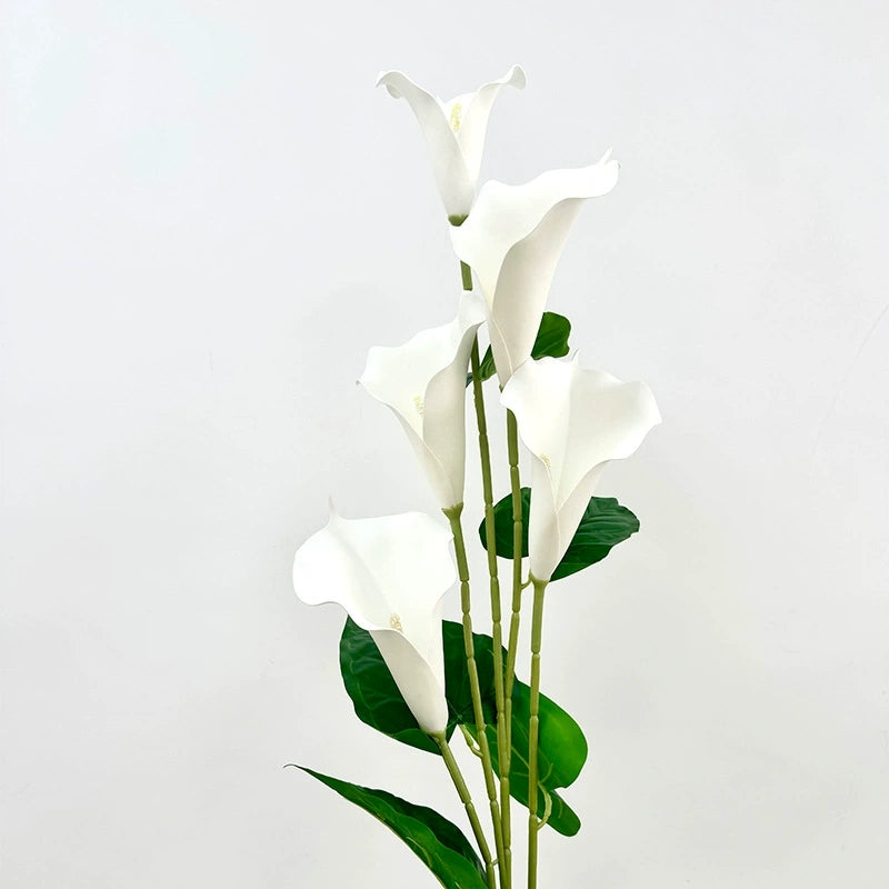 Gradient white artificial calla lily flower stem