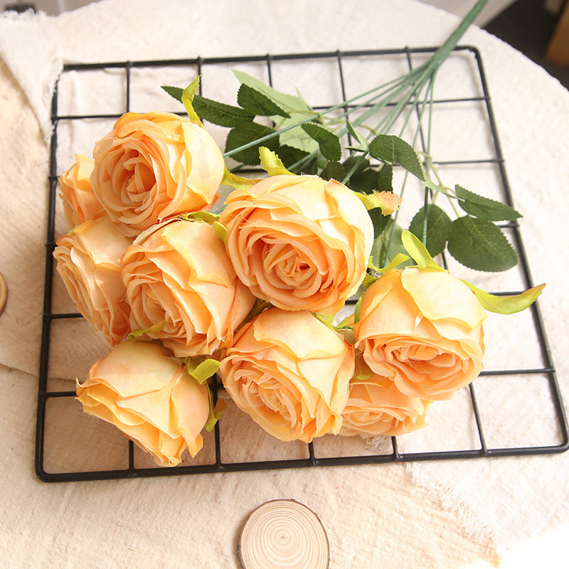 cream_champagne_artificial_rose_bunch