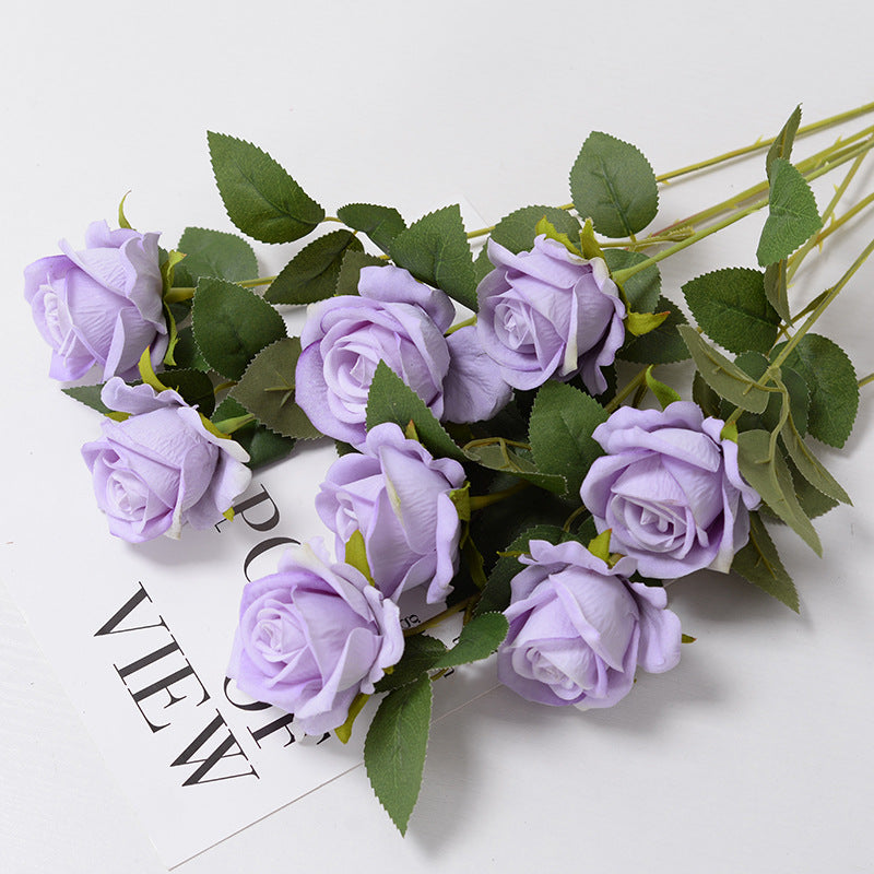 1. Dusty pink faux long stem rose bloom