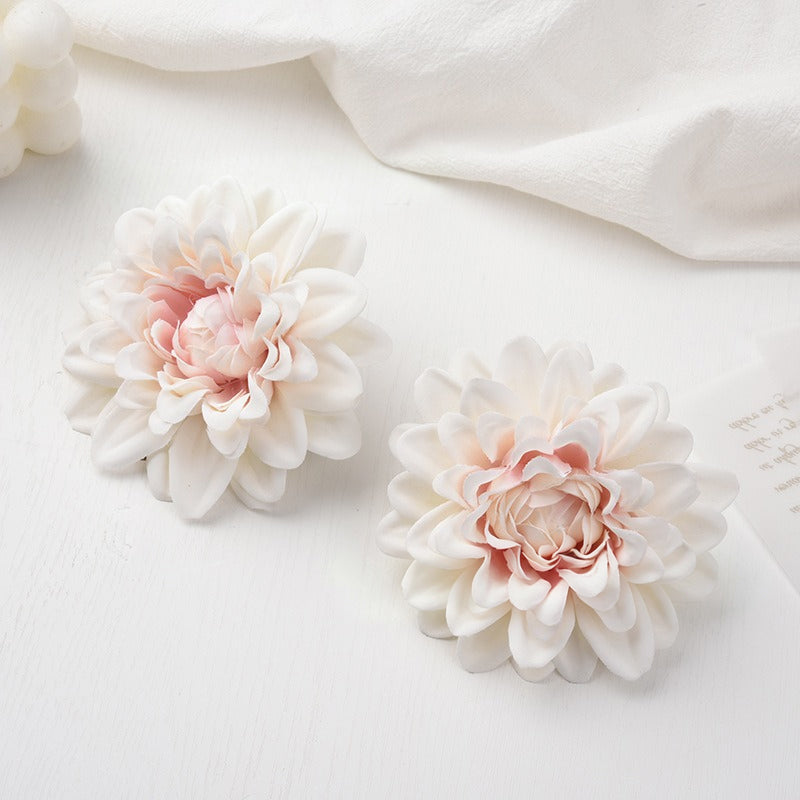 Peach blush faux dahlia flower