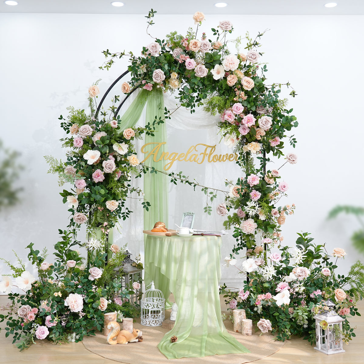 Romantic wedding arch floral swag set